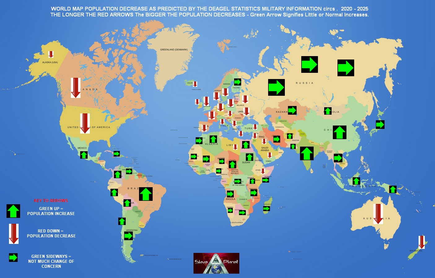 The 2025 WORLD DEPOPULATION MAP as PROJECTED Deagel Military Experts Website HOT TOPIC