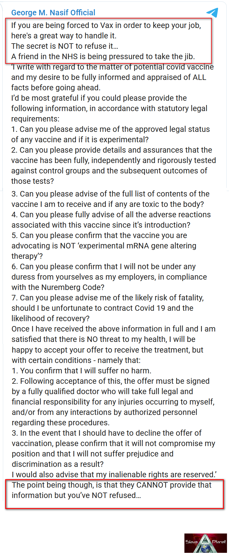 IS YOUR BOSS SAYING TAKE JAB OR LOSE YOUR JOB Read LEARN LETTER Required