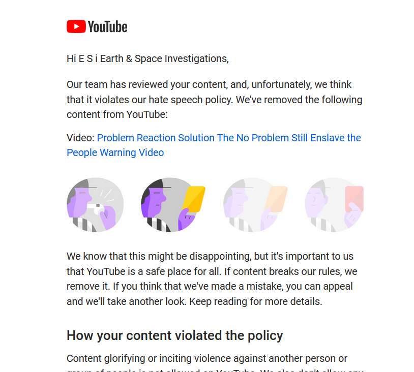Youtube banning FACTS censoring